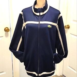 LACOSTE SPORT ZIP FRONT JACKET, Blue, Ivory, Size 6